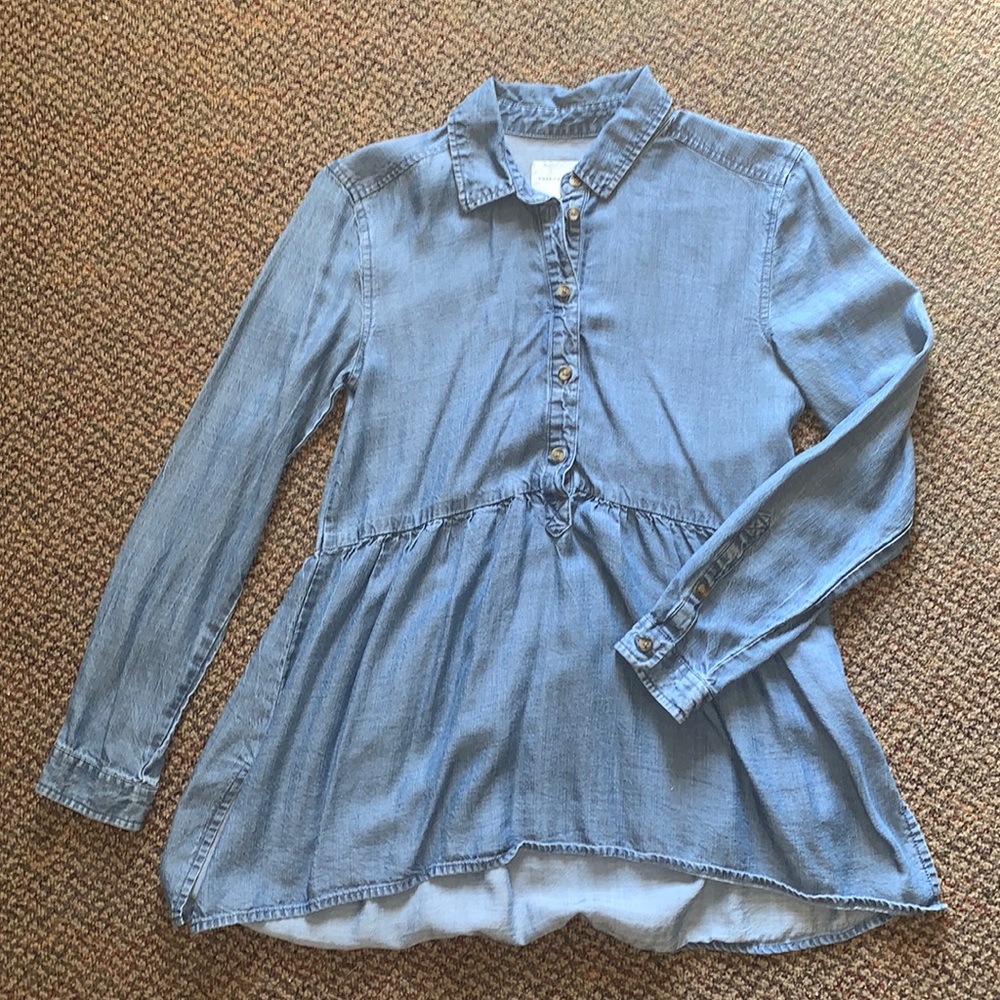 blue jean american eagle shirt